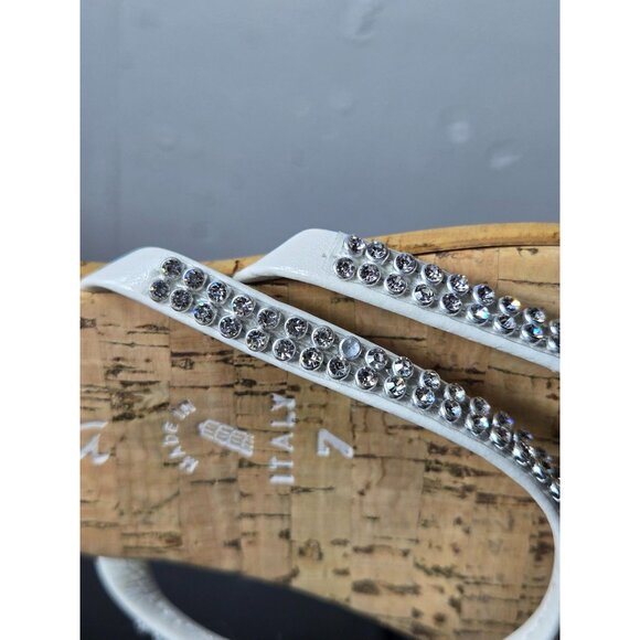 Toscanella Womens Slip On Sandals Size 7 Summer Glitter Neutral Glam Sparkly - Picture 2 of 11